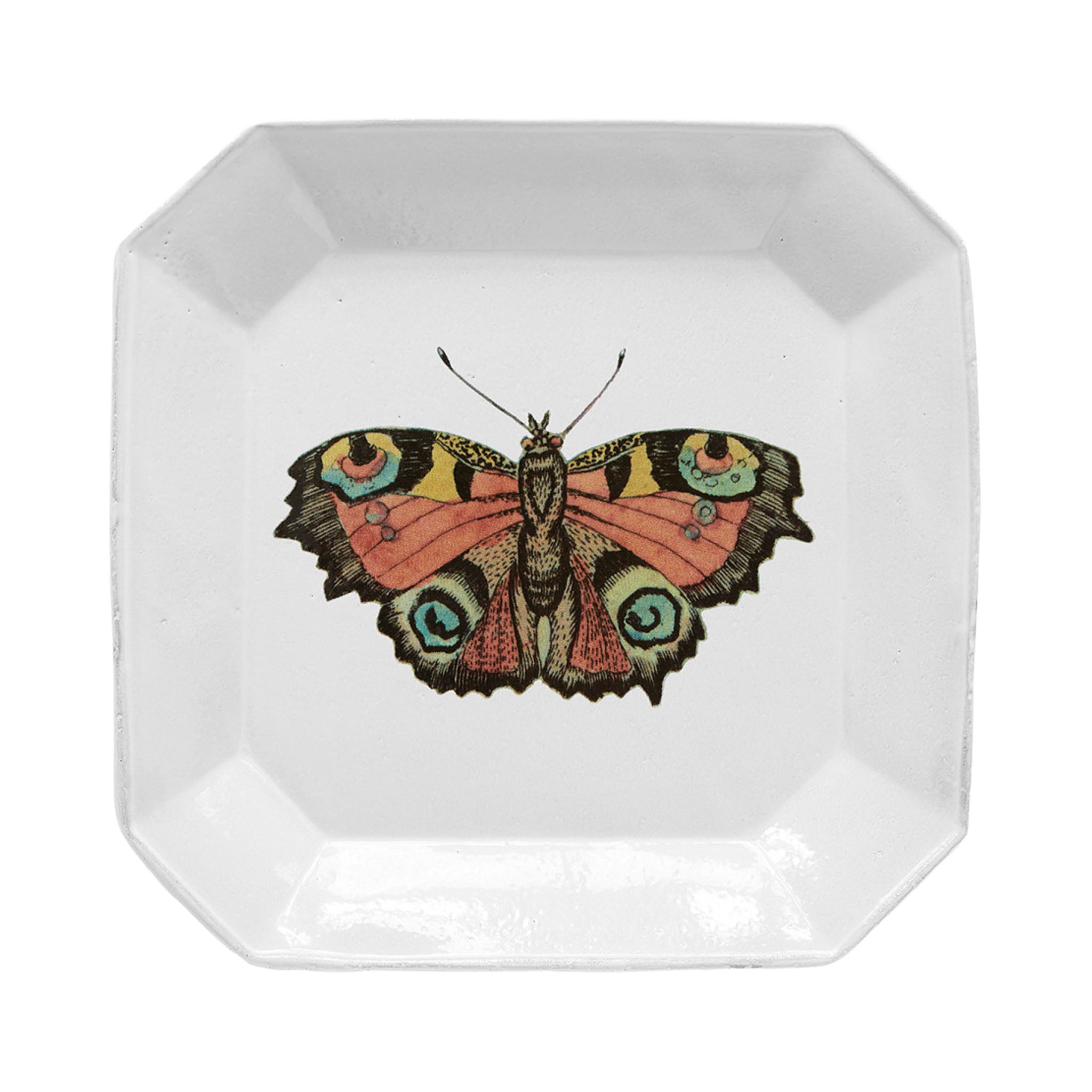 John Derian Red Butterfly ミディアムスクエアプレート 20.5cm