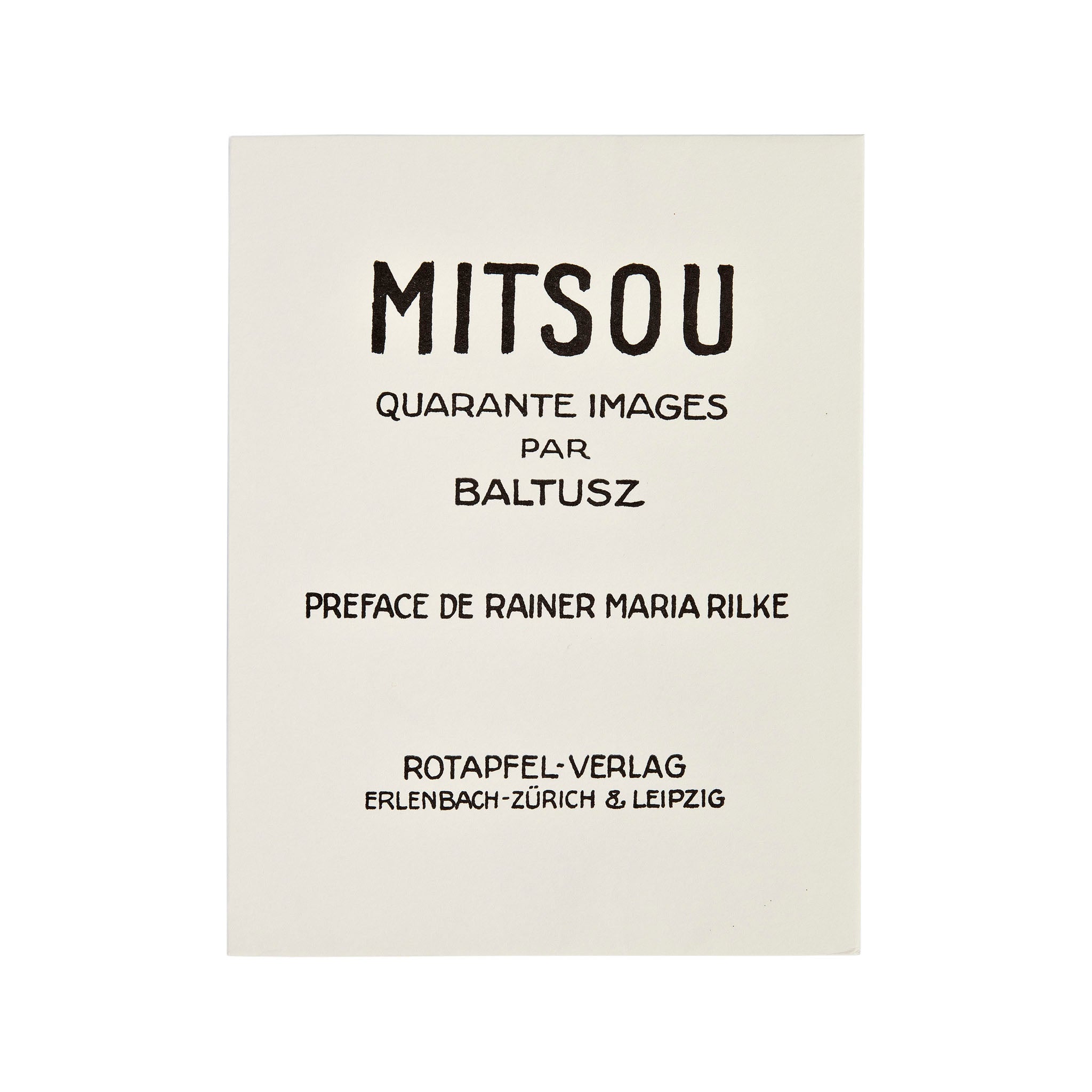 Mitsou, Balthus - Rilke ブック