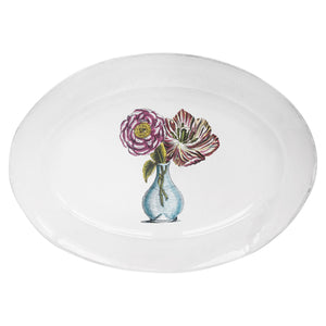 John Derian Blue Vase with Flowers プラッター 41cm