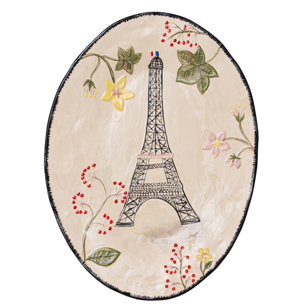 Eiffel Tour Painted (Black) プラッター 49cm